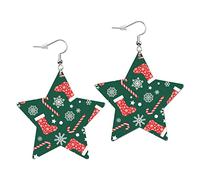 Orecchini Da Donna Pelle Sintetica Star Christmas Stocking Socks Lacrima Orecchini In Pelle A Forma Di Lacrima Accessories Per Adatti Per L'Uso Quotidiano Every Outfit