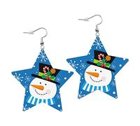 Orecchini Da Donna Pelle Sintetica Star Cute Christmas Snowman Accessories Teardrop Leather Dangle Earrings Leggeri E Lussuosi Per Feste E Appuntamenti Every Outfit