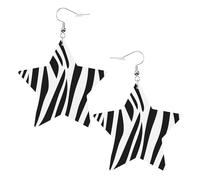 Orecchini Da Donna Pelle Sintetica Star Zebras Stripe Leggeri E Lussuosi Orecchini In Pelle A Forma Di Lacrima Accessories Per Decorazione Per Abbigliamento Le Donne Ragazze