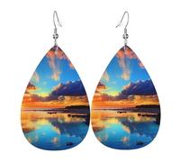 Orecchini Da Donna Pelle Sintetica Sunset Lacrima Orecchini In Pelle A Forma Di Lacrima Design Di Fascia Alta Per Decorazione Per Abbigliamento Per Le Donne Ragazze