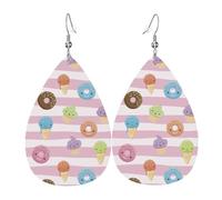 Orecchini Da Donna Pelle Sintetica Sweet Doughnut Cake Pattern Design Di Fascia Alta Orecchini In Pelle A Forma Di Lacrima Accessories Per Feste E Appuntamenti Decorazione Per Abbigliamento