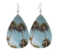 Orecchini Da Donna Pelle Sintetica Tall Tropical Palm Trees Accessories Teardrop Leather Dangle Earrings Jewelry Per Every Outfit Per Feste E Appuntamenti