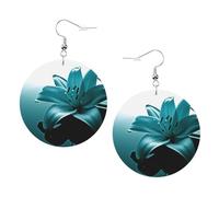 Orecchini Da Donna Pelle Sintetica Teal Lily Print Accessories Orecchino Per Per Feste E Appuntamenti Per Le Donne Ragazze