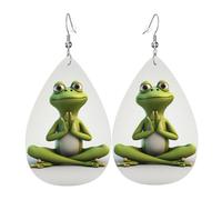 Orecchini Da Donna Pelle Sintetica The Funny Frog Doing Yoga Leggeri E Lussuosi Gioielli Per For Women Girls Per Feste E Appuntamenti