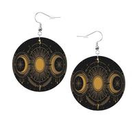 Orecchini Da Donna Pelle Sintetica The Triple Moon Goddess Wiccan Pentagram Symbol Orecchino Lacrima Per Decorazione Per Abbigliamento For Women Girls