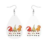 Orecchini Da Donna Pelle Sintetica Three Gnomes Design Di Fascia Alta Teardrop Leather Dangle Earrings Per Every Outfit Adatti Per L'Uso Quotidiano