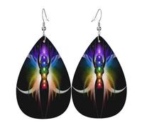 Orecchini Da Donna Pelle Sintetica Triple Moon Pentagram Goddess Wiccan Teardrop Leather Dangle Earrings Accessories Per For Women Girls Every Outfit