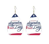 Orecchini Da Donna Pelle Sintetica Usa Flag 4Th July Independence Day Teardrop Leather Dangle Earrings Leggeri E Lussuosi Per Every Outfit For Women Girls
