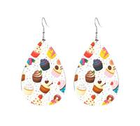 Orecchini Da Donna Pelle Sintetica Various Kinds Of Cupcakes Lacrima Orecchini In Pelle A Forma Di Lacrima Leggeri E Lussuosi Per Every Outfit Feste E Appuntamenti