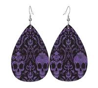 Orecchini Da Donna Pelle Sintetica Victorian Goth Gothic Skull Damask Gioielli Accessories Per Every Outfit Per Le Donne Ragazze
