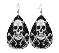 Orecchini Da Donna Pelle Sintetica Victorian Goth Gothic Skull Damask Orecchini In Pelle A Forma Di Lacrima Design Di Fascia Alta Per For Women Girls Decorazione Per Abbigliamento