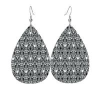 Orecchini Da Donna Pelle Sintetica Victorian Goth Gothic Skull Damask Teardrop Leather Dangle Earrings Accessories Per Per Le Donne Ragazze For Women Girls