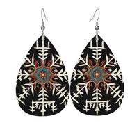 Orecchini Da Donna Pelle Sintetica Viking Norse Mythology Magic Rune Orecchino Accessories Per Decorazione Per Abbigliamento Per Le Donne Ragazze