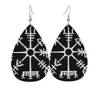 Orecchini Da Donna Pelle Sintetica Vikings Norse Mythology Magic Rune Gioielli Lacrima Per Adatti Per L'Uso Quotidiano For Women Girls