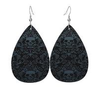 Orecchini Da Donna Pelle Sintetica Vintage Halloween Victorian Gothic Skull Damask Orecchini In Pelle A Forma Di Lacrima Jewelry Per Per Le Donne Ragazze Adatti Per L'Uso Quotidiano