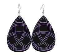 Orecchini Da Donna Pelle Sintetica Vintage Triquetra Trinity Knot Symbol Orecchini In Pelle A Forma Di Lacrima Jewelry Per Per Feste E Appuntamenti Every Outfit