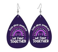 Orecchini Da Donna Pelle Sintetica We Fight Together Elder Abuse Awareness Accessories Teardrop Leather Dangle Earrings Leggeri E Lussuosi Per Feste E Appuntamenti Decorazione Per Abbigliamento