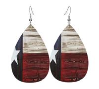 Orecchini Da Donna Pelle Sintetica West Texas Star Flag Teardrop Leather Dangle Earrings Accessories Per Per Feste E Appuntamenti Every Outfit