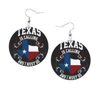 Orecchini Da Donna Pelle Sintetica West Texas Star Flag Teardrop Leather Dangle Earrings Jewelry Per Adatti Per L'Uso Quotidiano Per Le Donne Ragazze
