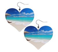 Orecchini Da Donna Pelle Sintetica White Beach Tropical Sea Heart Lacrima Gioielli Leggeri E Lussuosi Per Every Outfit Per Le Donne Ragazze