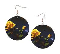 Orecchini Da Donna Pelle Sintetica Yellow Roses Starry Night Accessories Orecchini In Pelle A Forma Di Lacrima Design Di Fascia Alta Per For Women Girls Per Le Donne Ragazze