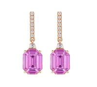 Orecchini da donna pendenti alla moda, eleganti orecchini viola zaffiro 1,3 carati, oro rosa 9/14/18 carati, con diamanti
