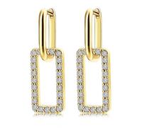 Orecchini da donna pendenti vintage, orecchini pendenti boheme champagne oro quadrato con zirconia cubica 22 mm per la festa della mamma