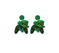 Orecchini da donna per il giorno di San Patrizio Orecchini a forma di trifoglio irlandese, orecchini fortunati, leggeri, cappello verde, trifoglio, ferro di cavallo, orecchini a goccia arcobaleno in