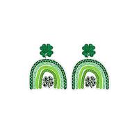 Orecchini da donna per il giorno di San Patrizio Orecchini a forma di trifoglio irlandese, orecchini fortunati, leggeri, cappello verde, trifoglio, ferro di cavallo, orecchini a goccia arcobaleno in