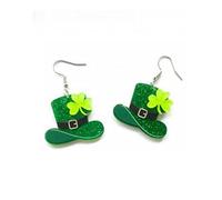 Orecchini da donna per il giorno di San Patrizio Orecchini a forma di trifoglio irlandese, orecchini fortunati, leggeri, cappello verde, trifoglio, ferro di cavallo, orecchini a goccia arcobaleno in