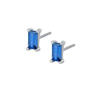 Orecchini da donna per matrimonio, con chiodo per le orecchie, in argento 925, oro con zirconi quadrati 6 mm per compleanno gioielli, Baguette en argent sterling 925, Argento sterling, Zirconia cubica