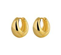Orecchini da donna per matrimonio, orecchini a cerchio dorato, 15 x 15 mm, per festa della mamma, gioielli, ChunkySans pierres précieuses, Rame, Nessuna pietra preziosa