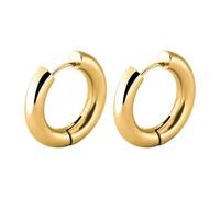 Orecchini da donna per matrimonio, orecchini a cerchio in argento in acciaio inox, 10 mm, 10 x 5 mm, per matrimonio, gioielli, Créoles en acier inoxydable de 16 mm, Acciaio inossidabile, Nessuna