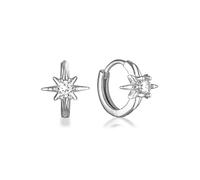 Orecchini da donna piccoli a cerchio, da donna, in argento Sterling S925, con zirconi, 925 Sterling Silberrunde Form, Argento sterling, Zirconia cubica