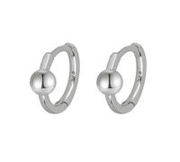 Orecchini da donna piccoli a cerchio, in argento Sterling S925, semplice sfera lucidata per gioielli di laurea, Silber, Argento sterling, Nessuna pietra preziosa