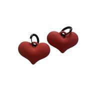 Orecchini da donna piccoli, con zirconi, pendenti a forma di cuore nero opaco, superficie satinata, retro per gioielli di compleanno, Rot, Lega di acciaio, Zirconia cubica