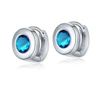 Orecchini da donna piccoli, con zirconi verdi, stile classico, rotondi, per la festa della mamma, Himmelblau, Rame, Zirconia cubica