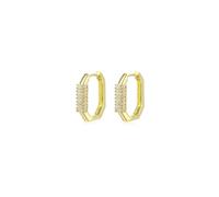 Orecchini da donna, piccoli orecchini a cerchio in oro con zirconia cubica, stile geometrico semplice, pavimentati con zirconi, gioielli alla moda per sorelle, matrimoni