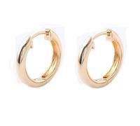 Orecchini da donna, piccoli orecchini a cerchio, in oro giallo 9 carati, alla moda, per moglie e mamma, Nessuna pietra preziosa