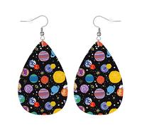 Orecchini Da Donna Planet Space Galaxy Star Universe Planets Outer Space Ecopelle Orecchino Classico Orecchini A Goccia Lunghi, Per Le Donne, Carnevale, Party