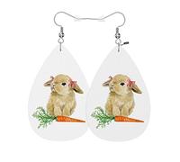 Orecchini Da Donna Rabbit Cute Rabbit And Carrot Little Bunny Ecopelle Orecchino Classico Moda Orecchini In Pelle A Goccia, Per Wedding, Valentine'S Day, Carnevale