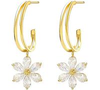 Orecchini da donna ragazza, 2 pezzi orecchini a goccia bella a forma di fiore di colore dorato elegante per regaloDesign intelligente