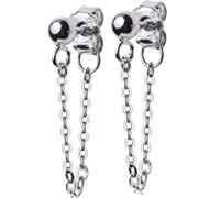 Orecchini da donna, S925 Orecchini femminili stile coreano Semplice perla leggera sul retro Pendenti con catena per orecchio Cappello con temperamento Girlblack