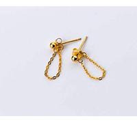 Orecchini da donna, S925 Orecchini femminili stile coreano Semplice perla leggera sul retro Pendenti con catena per orecchio Cappello con temperamento Girlblack