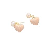 Orecchini da donna semplici a goccia d'amore, orecchini con perle e zirconi