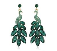 Orecchini da donna Tassel orecchini pavone austriaco cristallo boho cascata perla frangia goccia orecchini, Une taille, lega, resina, Non un gioiello
