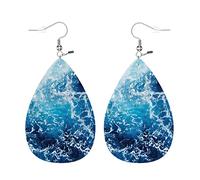 Orecchini Da Donna Water Tropical Blue Bubbles Sea Waves Storm Ecopelle Orecchino Confortevoli Orecchini A Goccia Lunghi, Per Le Donne, Carnevale, Party