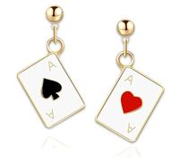 Orecchini Da Poker, 1 paio di orecchini da poker ipoallergenici, Orecchini Da Poker Per Donna, Orecchini Ace Poker Card, Regalo di gioielli da gioco d'azzardo per le ragazze delle donne