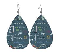 Orecchini da regalo per insegnanti di matematica per donne Orecchini pendenti in pelle leggera con gioielli a goccia