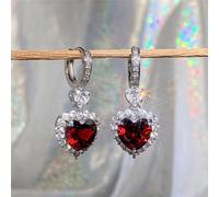 Orecchini da sposa a forma di cuore in e blu acqua per donna, orecchini dell', orecchini d'amore, accessori per fidanzamento, gioielli